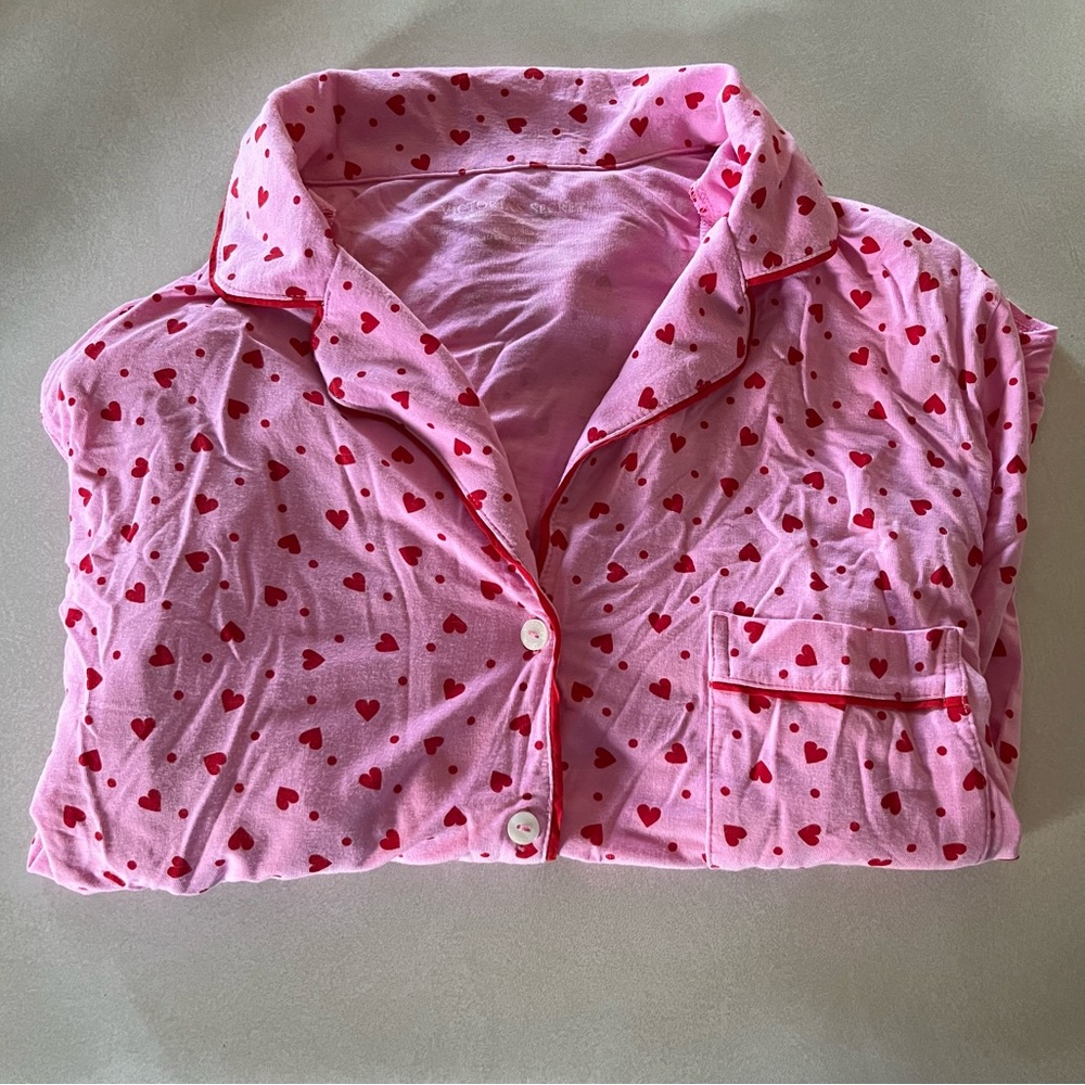 Victoria’s Secret Modal Long Pajama Set 💗❤️ hearts M/Short